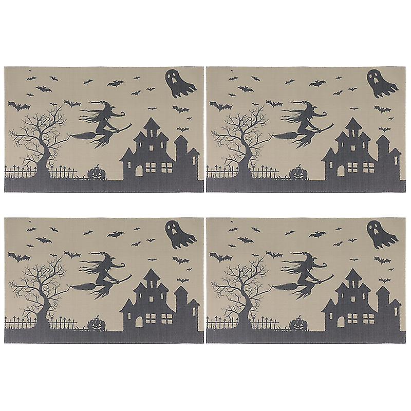 4pcs Halloween Table Mat For Halloween Decor