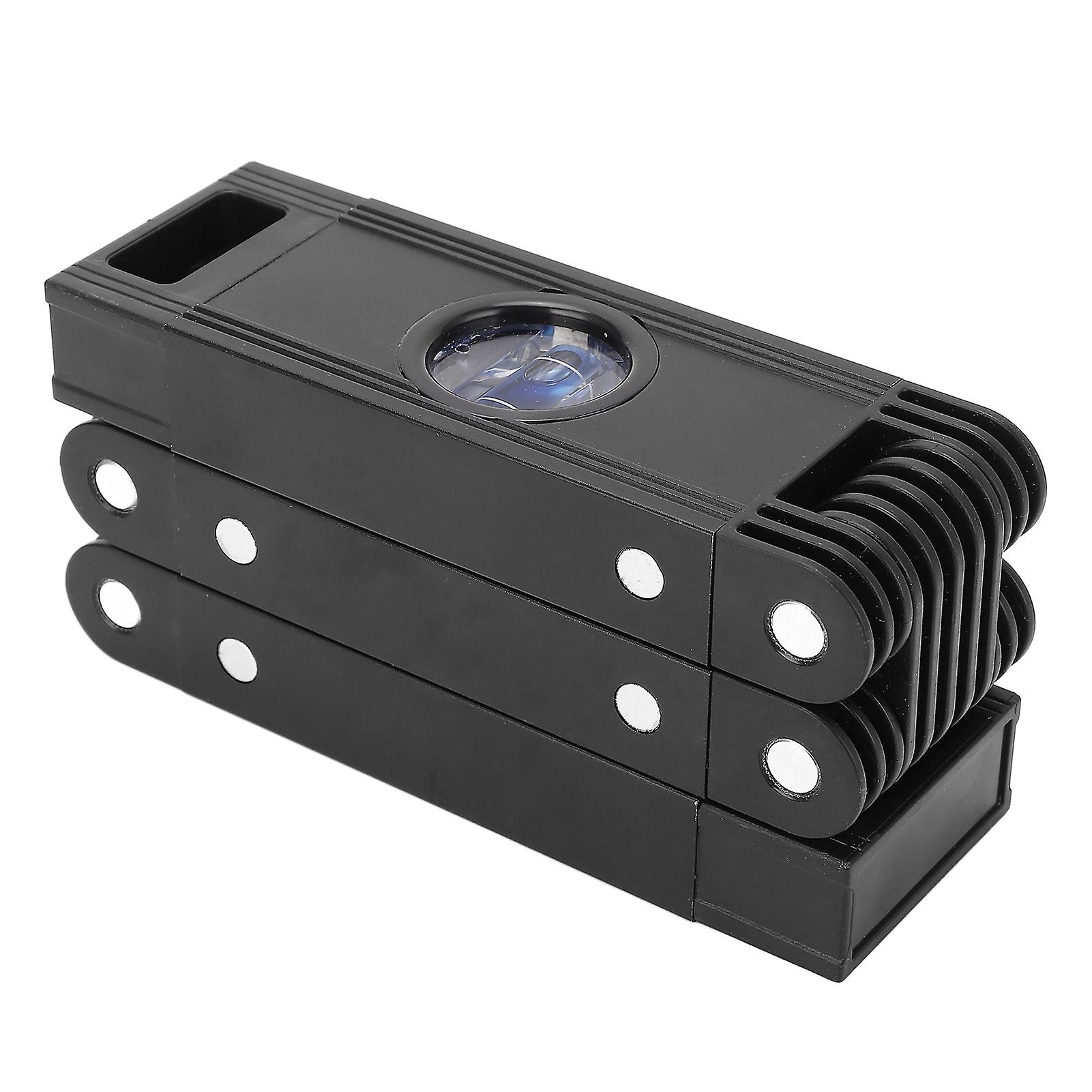 Magnetic Foldable Level 3 Sections Flexible Level Multi Angle Woodworking Level Measuring Tool Black 