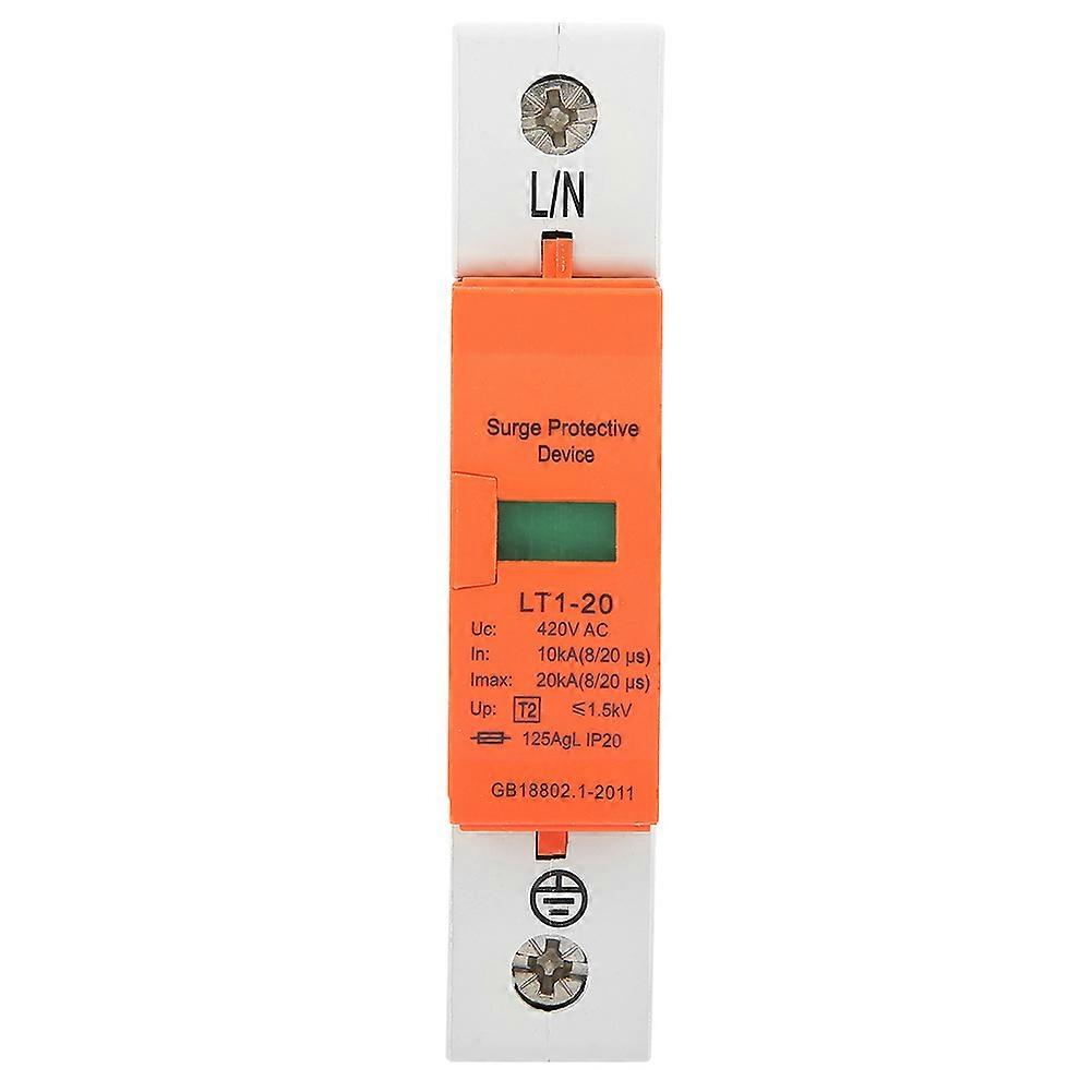 1P 10kA-20kA 420vAC جهاز صواعق الجهد المنخفض الواقي من المنزل
