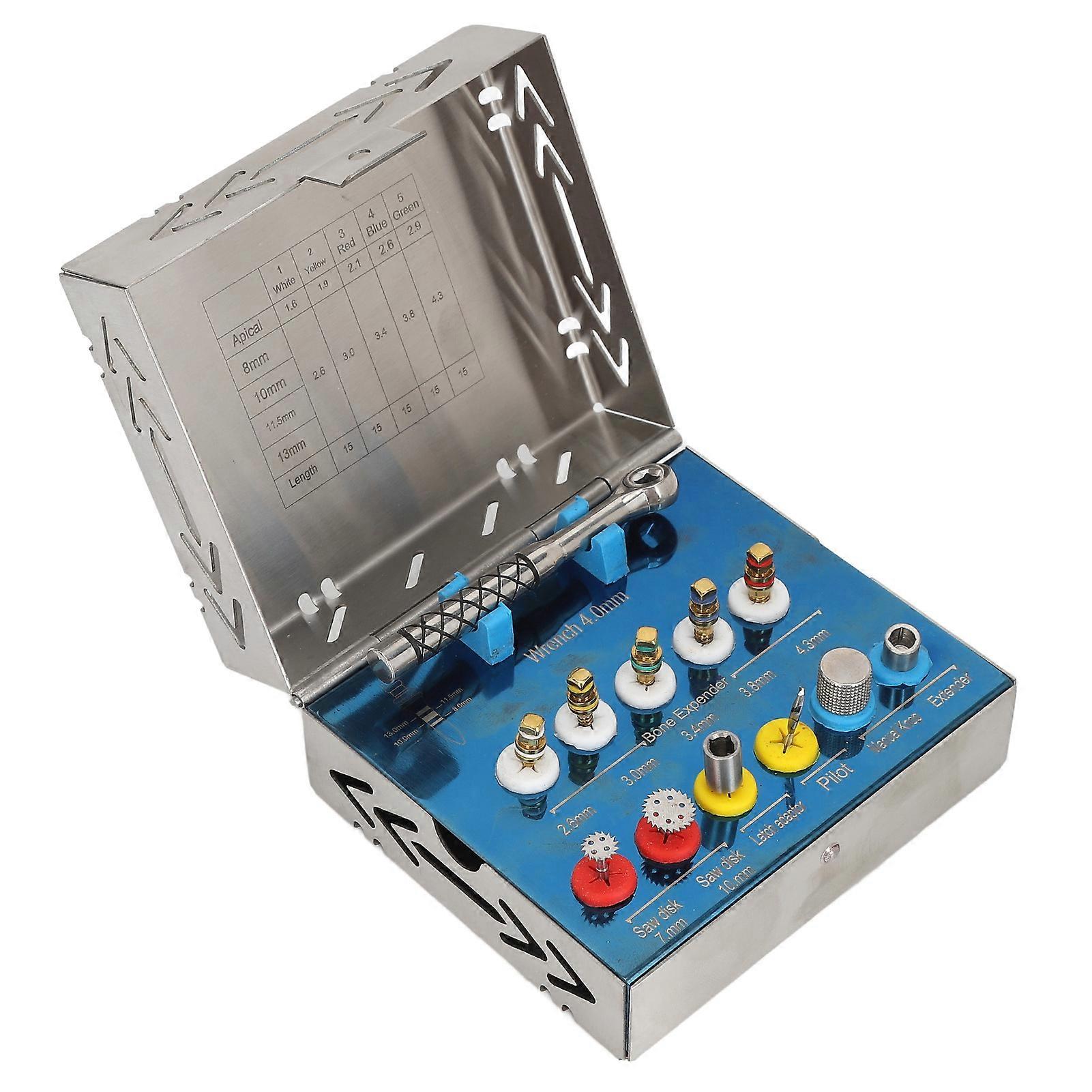 ערכת הרחבת עצם השתל כלי לתיקון מברגים תותבים מקצועיים צבעוניים עם קופסת אחסון