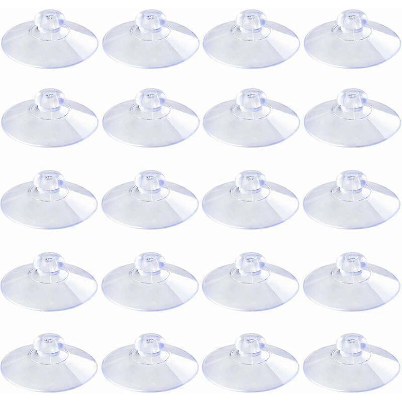 Pack of 20 transparent PVC suction pads without hooks