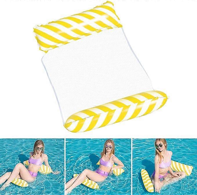 Jaune , Hamac Flottant Gonflable lit Flottant Polyvalent hamac de Natation 4 en 1 (Selle, Chaise Longue, driveur, hamac), buse Anti-Fuite, Plage de sc