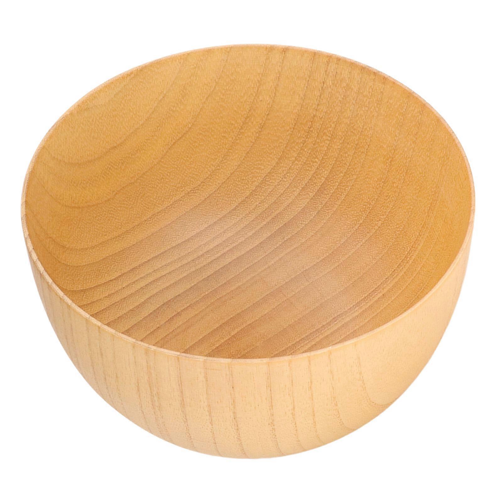 Wooden Fruit Bowl Round Kitchen Utensils Food Container Light Color Simple for Nuts Appetizers Fruit SnacksMedium Size