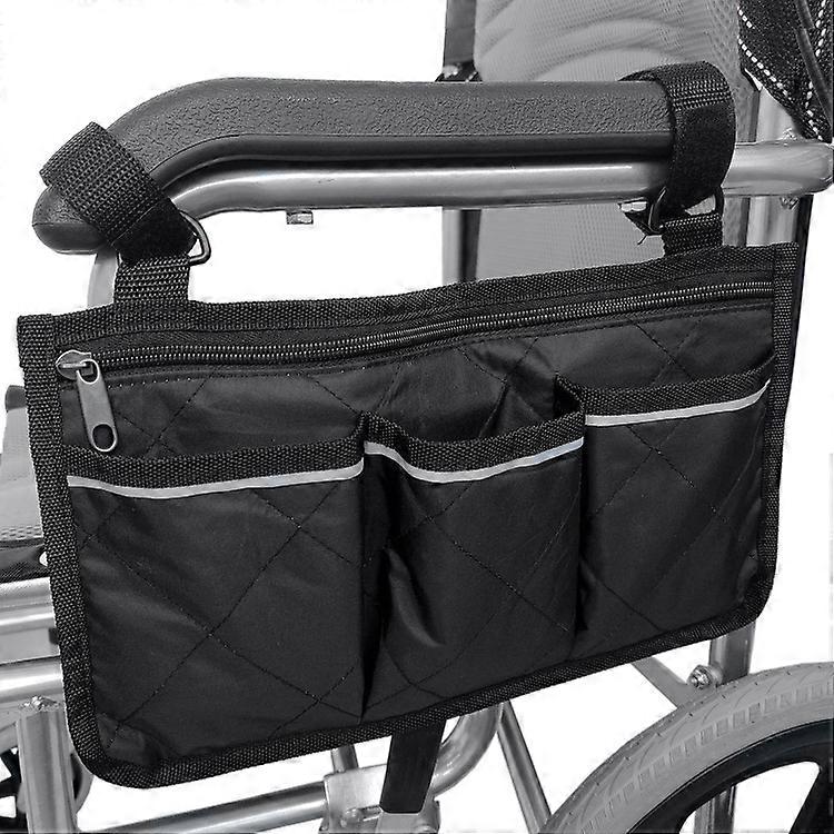Side Handrail Storage Bag, Side Handrail Storage Multi-Pocket Storage Bag Pouch with Reflective Strip Portable