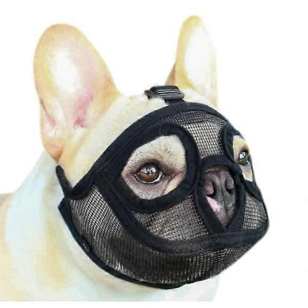 Adjustable Bulldog Muzzle, Stop Bite and Chew, Anti-Bark Dog Muzzle, Medium Size