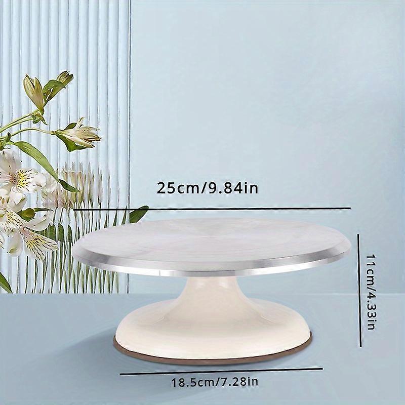 1pc, Aluminum Alloy And Plastic Cake Turntable, 10 Inch, Rotating Dessert Display Stand, For Cake Decorating Tools, Baking Tools, Kitchen Gadgets, Kit