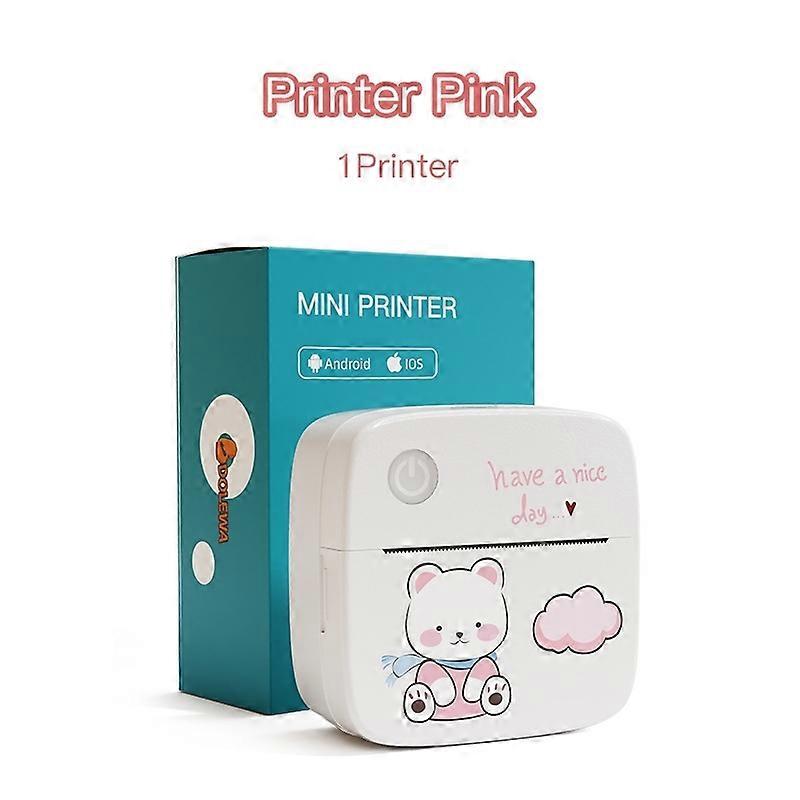 Mini Mobile Printer, Portable Printer Pink Mini Bluetooth Printer Thermal Printer Image Photo Printing