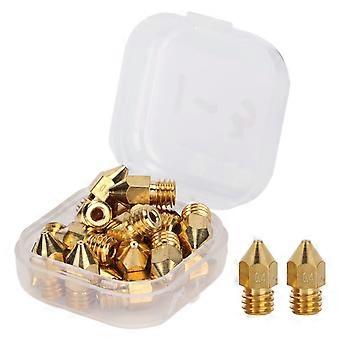20-teiliges MK8-Düsenset, 1,75 mm, M6-Gewinde, polierte Extruderdüsen mit Aufbewahrungsbox für 3D-Drucker, Ersatz, 0,4 mm