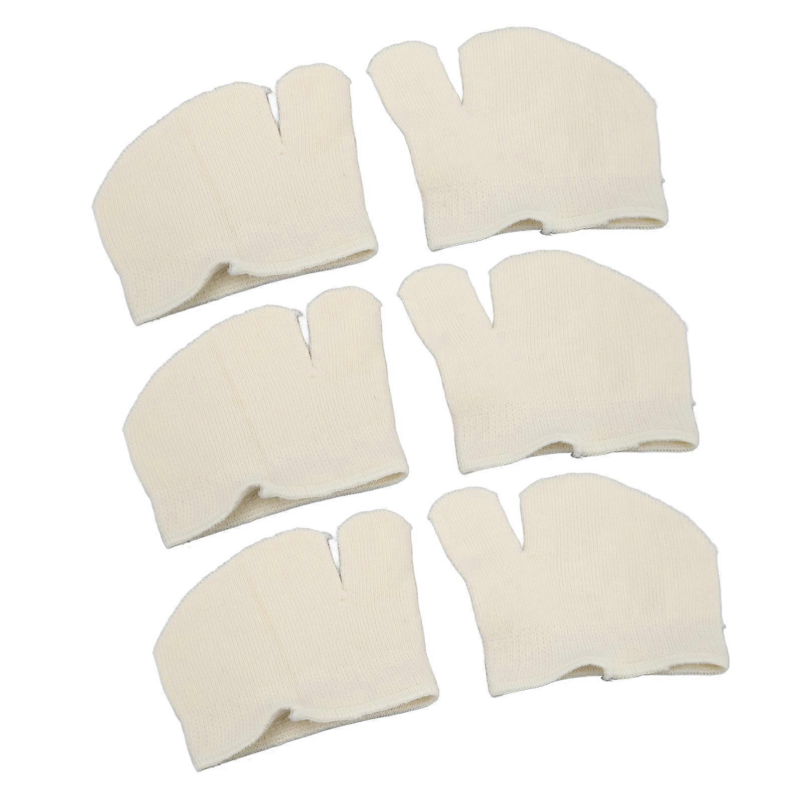 Front Toe Split Socks Soft Breathable Half Flip Flop 3 Pairs Milk White Slipless