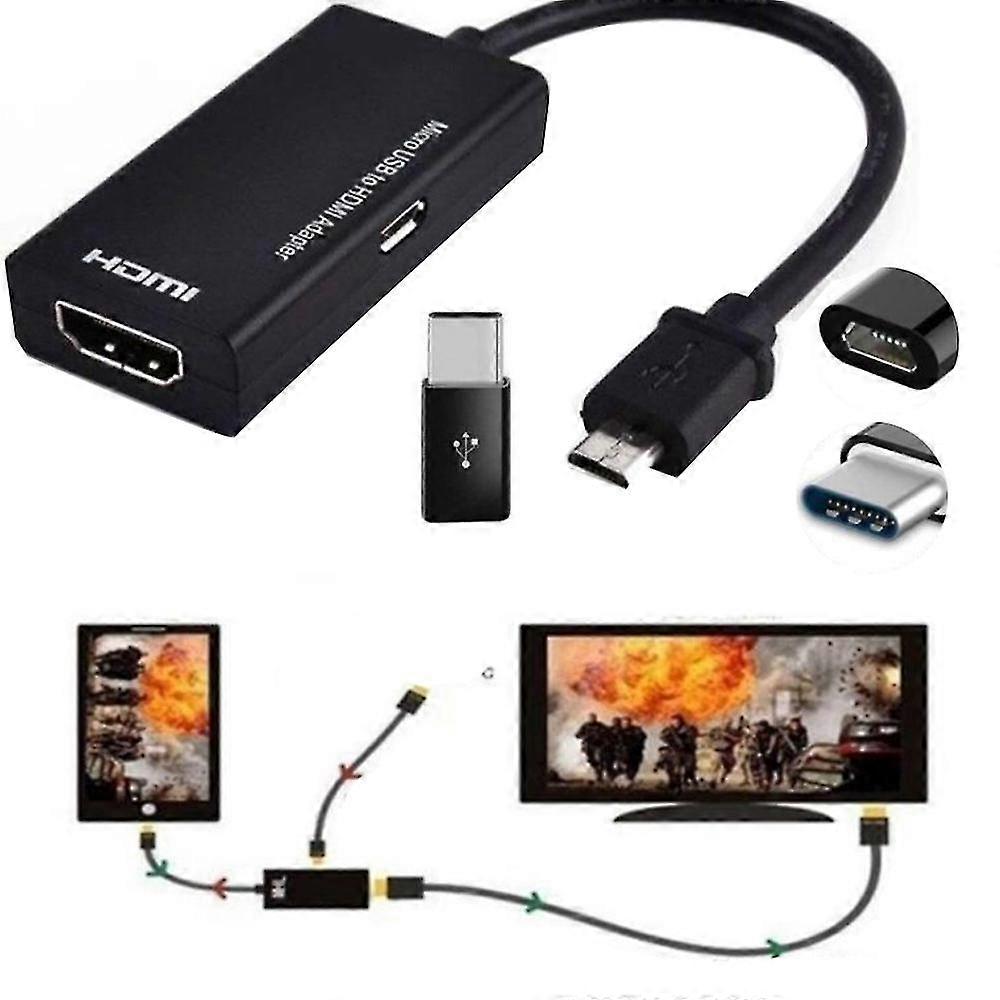 2025, מיקרו USB ל HDMI 1080p מתאמי כבל טלוויזיה HD עבור טלפון אנדרואיד S2 i9300 S4 I9500 note2 N7100