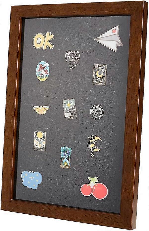13x9Inch Pin Display Case Medal Display Frame Wood Picture Frame Cabinet Brooch Collection Display Case Military Medal Display Case