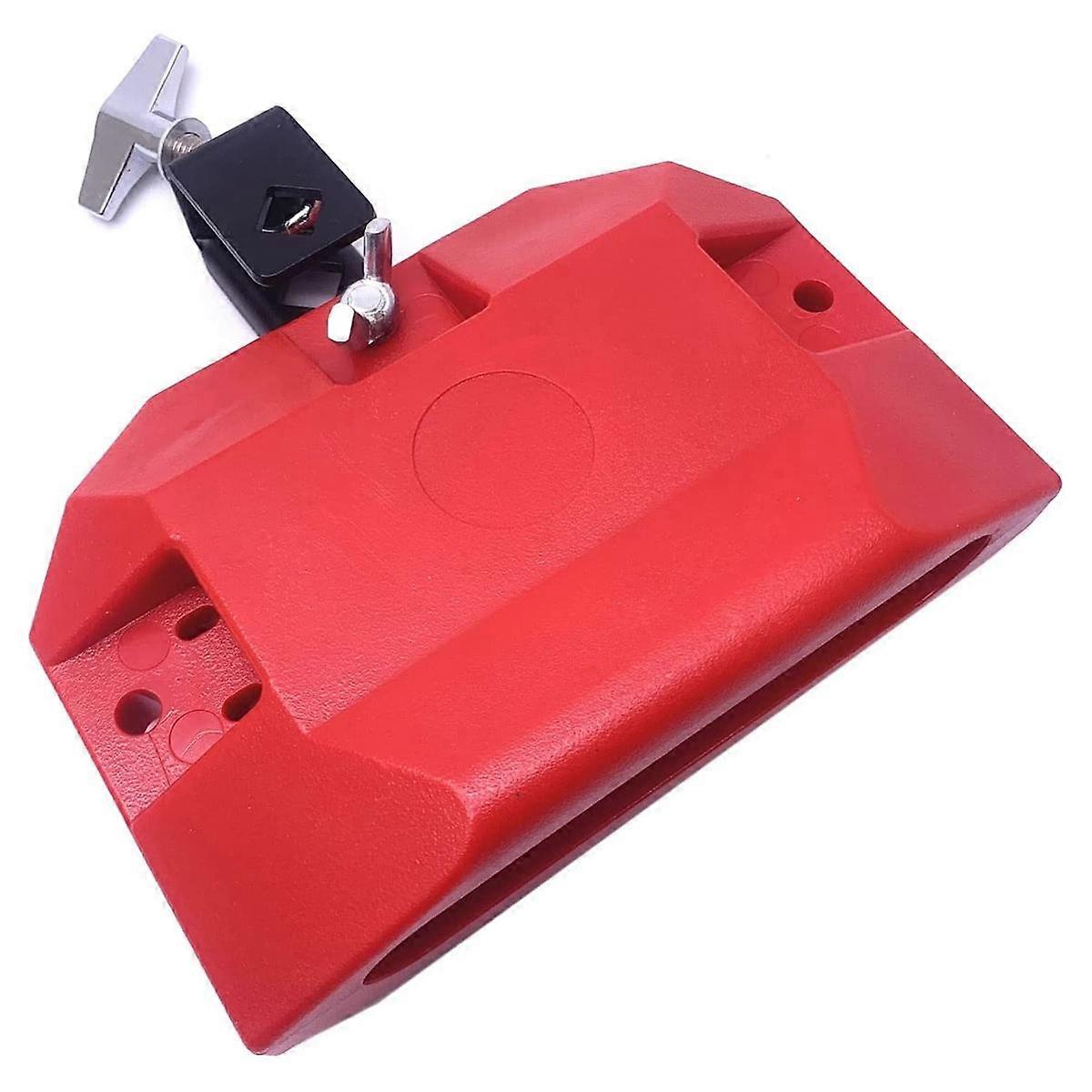 Jam Drum Block Musical Instrument Plastic with 3 Sided Mount Medium Pitch (Red)