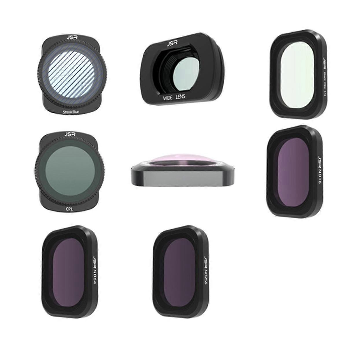 8Pack for 3 Wide Angle Macro Black Mist Break Blue CPL ND16/64/256 Vlog Handheld Gimbal Accessorie