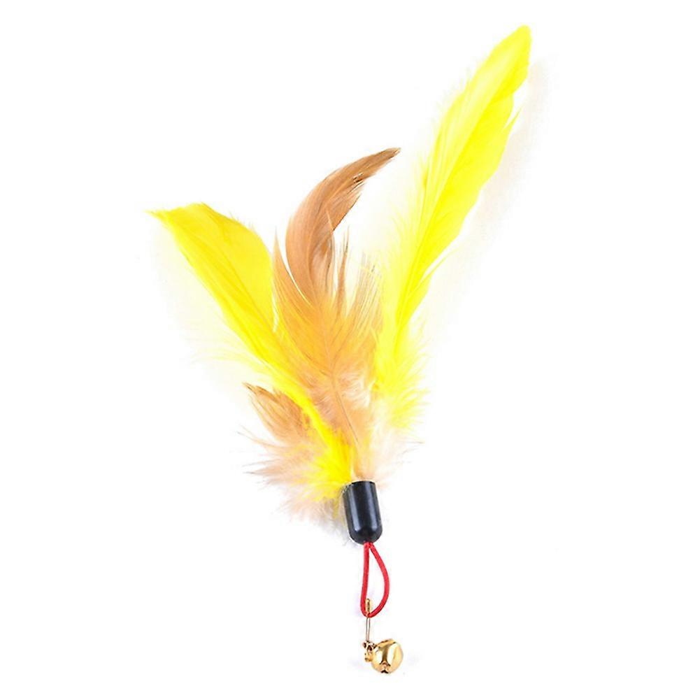 Pet Cat Playing Stick Feather Bell Replacement Head Scratch Interactive Toy