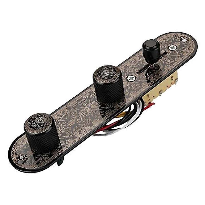 Plaque de commande de guitare avec interrupteur à 3 positions, noire