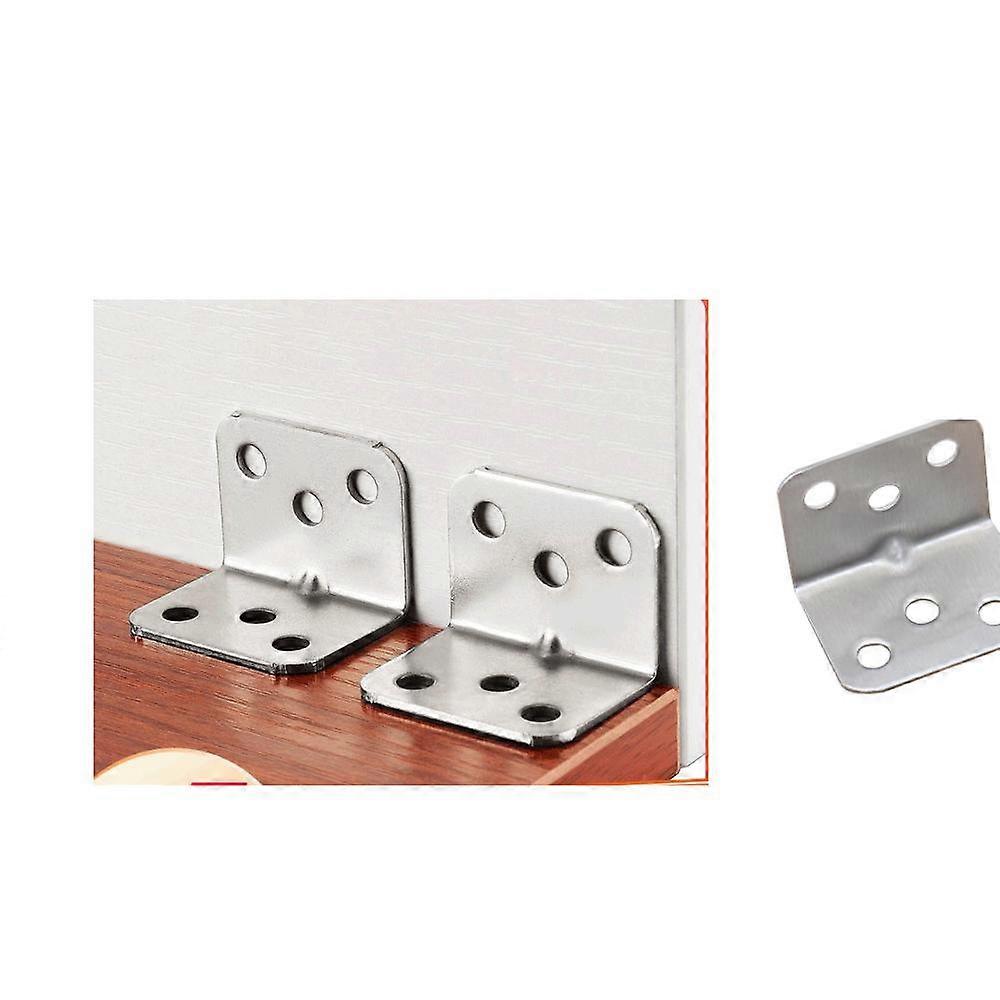 30PCS Furniture Hardware Angle Code 6 Holes Thickening Right Angle Code Laminate Plate Bracket Fixing Stainless Steel Angle Code,2024 Ping