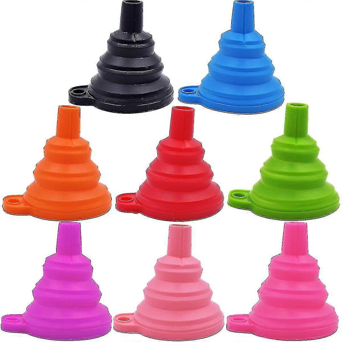 Silicone Collapsible Funnel - 8pcs Practical Gel Foldable Hopper For Home Kitchen Liquid