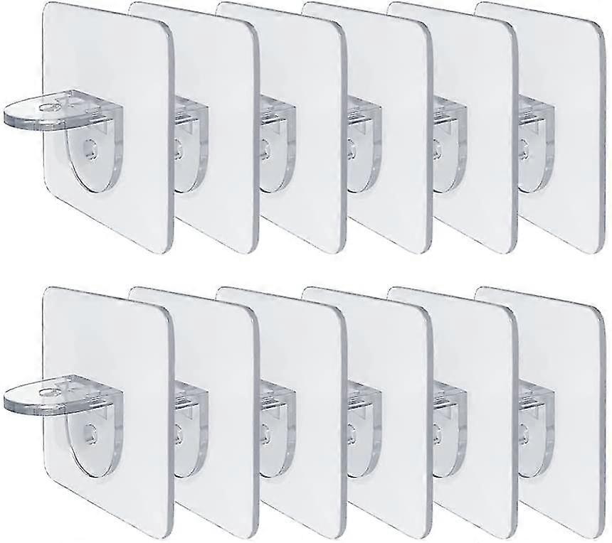 A Pack Of 12 Shelf Brackets Shelf Bracket Self-adhesive Brackets For Shelf Wardrobe Glass Bracket Shelf Storage Rack