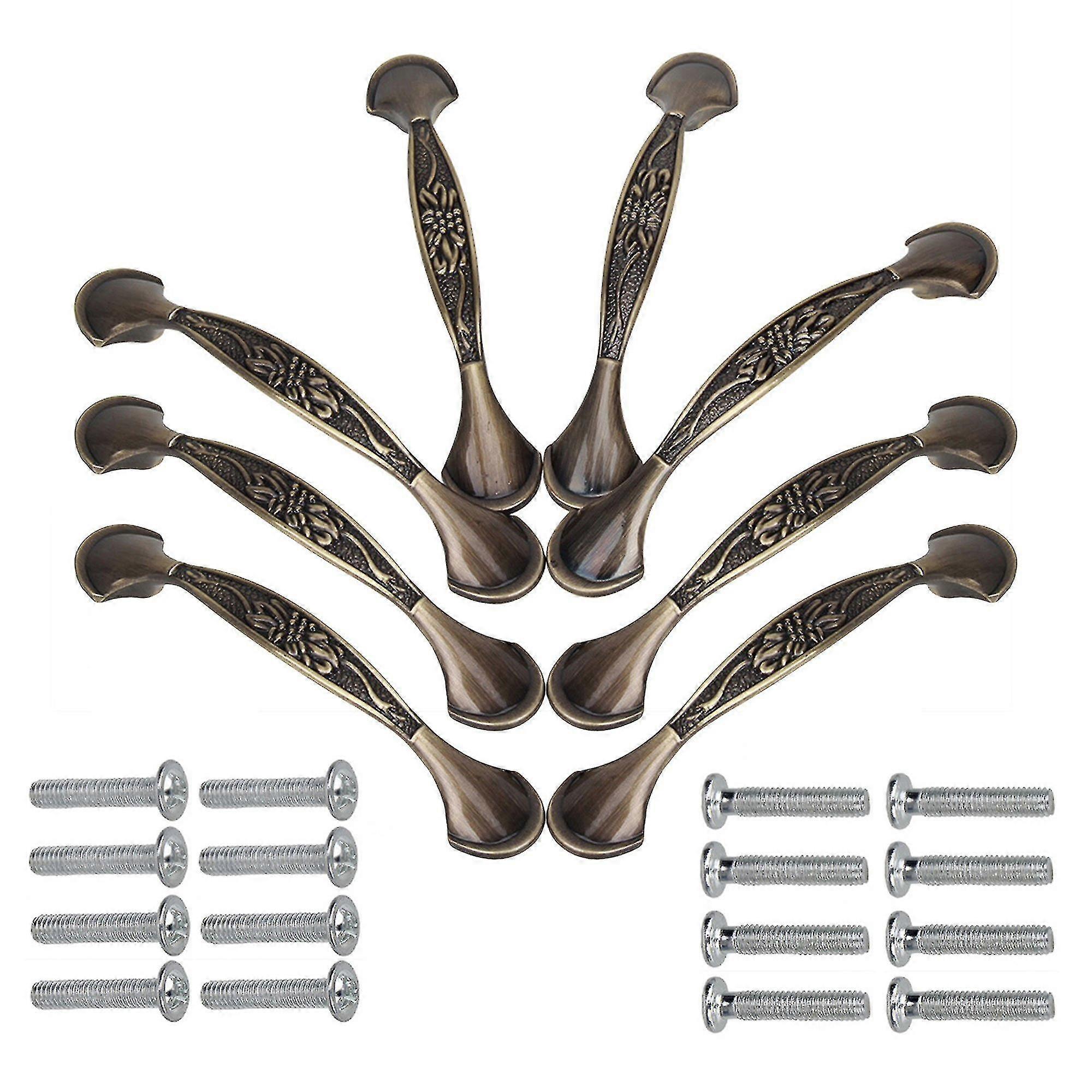 8pcs Zinc Alloy Bronze Cabinet Handle Pulls 96mm Hole Pitch For Funiture