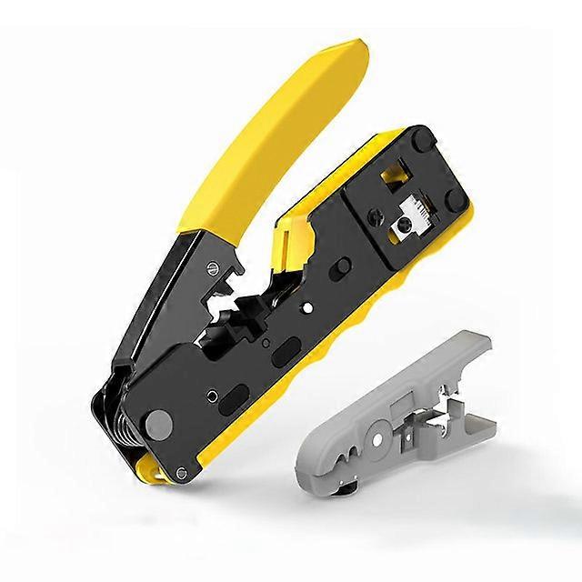 JWL-[CAT5 CAT6 CAT7 Pass Through Crimper] Crimping Tool  for Standard RJ45 RJ12 RJ11 Connectors CAT6a Shielded Modular Plugs
