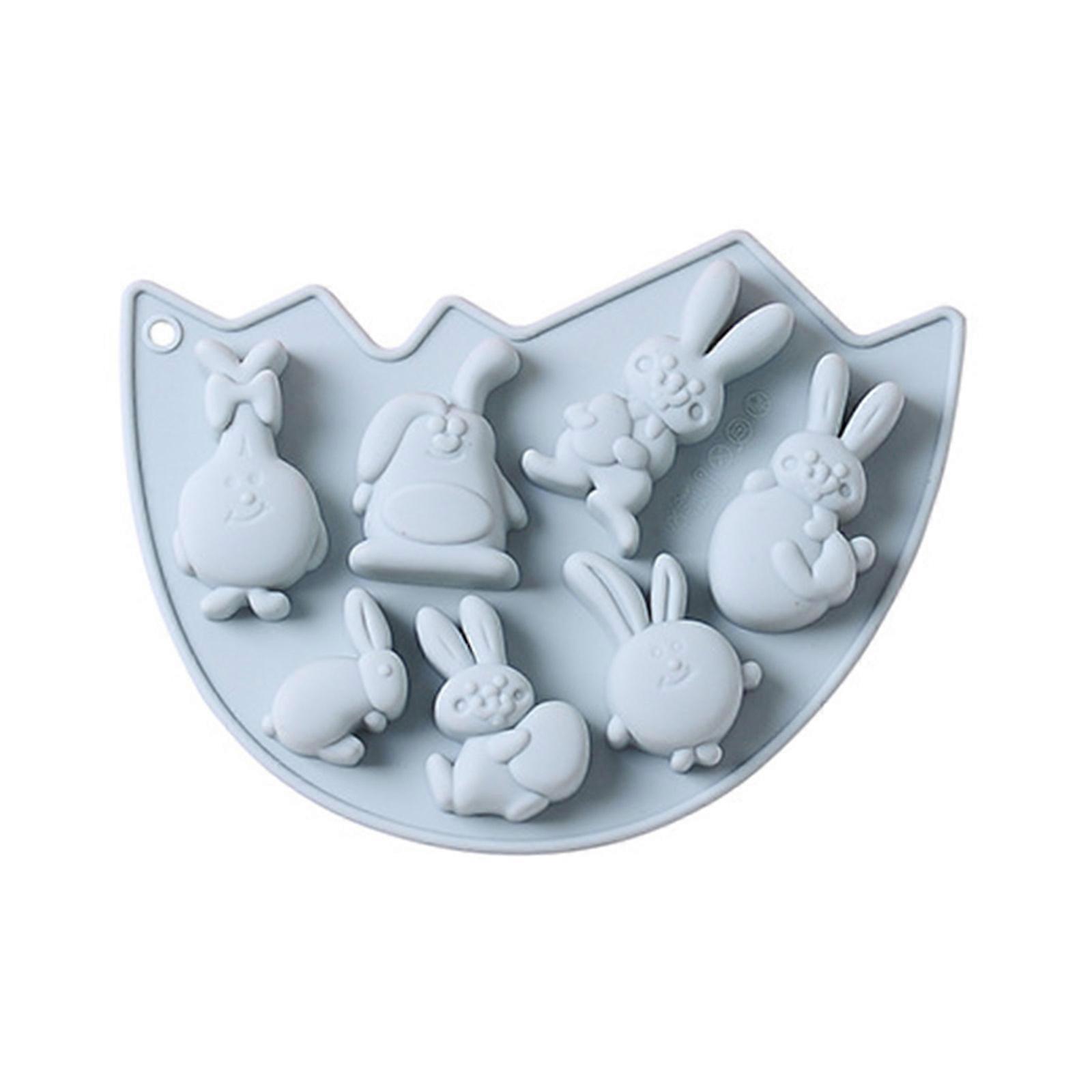 Candy Molds Easter Theme Animal Rabbit Shape Silicone Material 2 Colors Choose