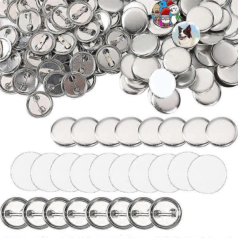 600 Pcs Blank Button Making Supplies 25mm/1inch Back Button Pin Making Kit Metal Badge Parts For Button Making Machine