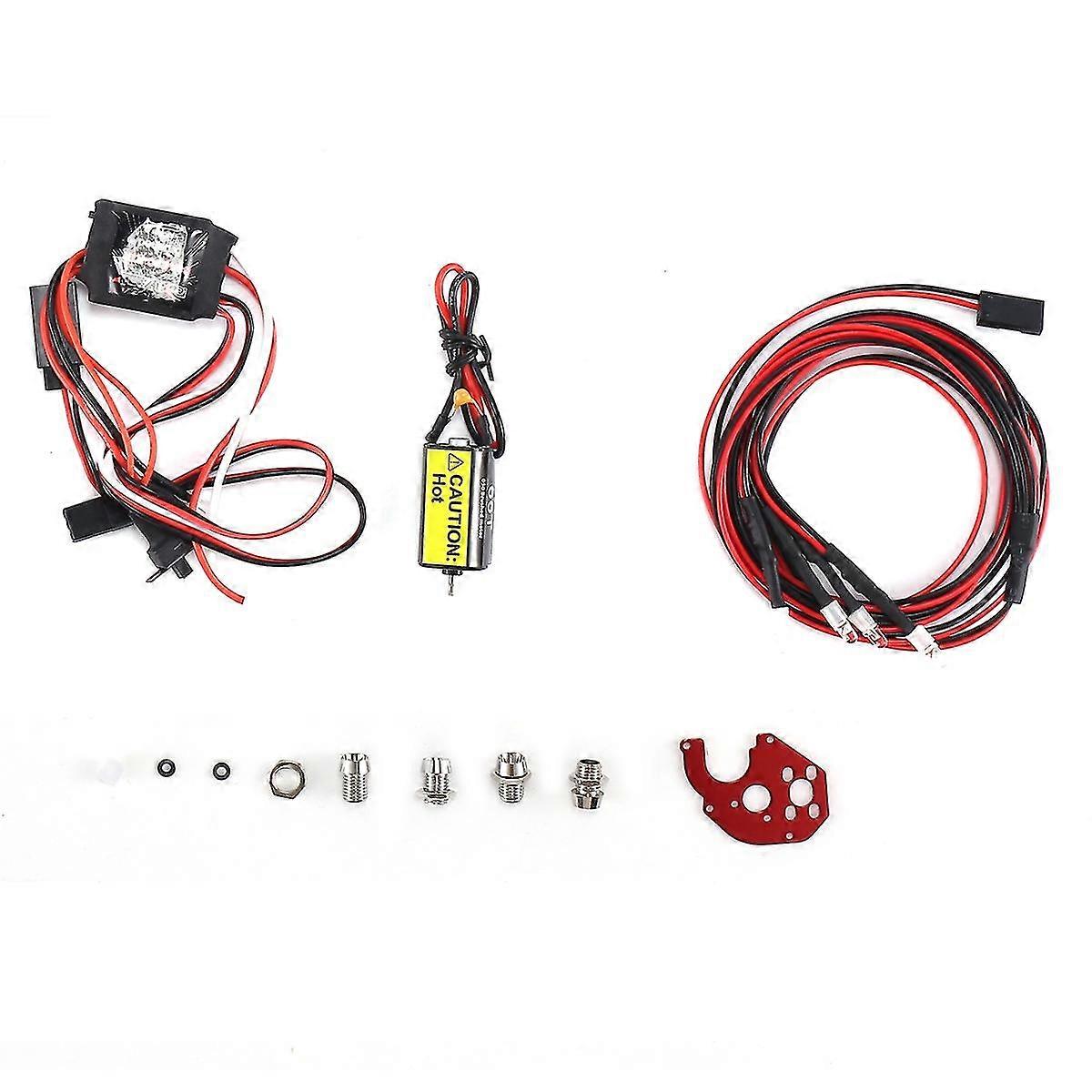 050 66t Brushed Motor & 30a Esc & 2 White 2 Red Led Light For Axial Scx24 1/18 1/24 1/28 1/32 Rc Ca