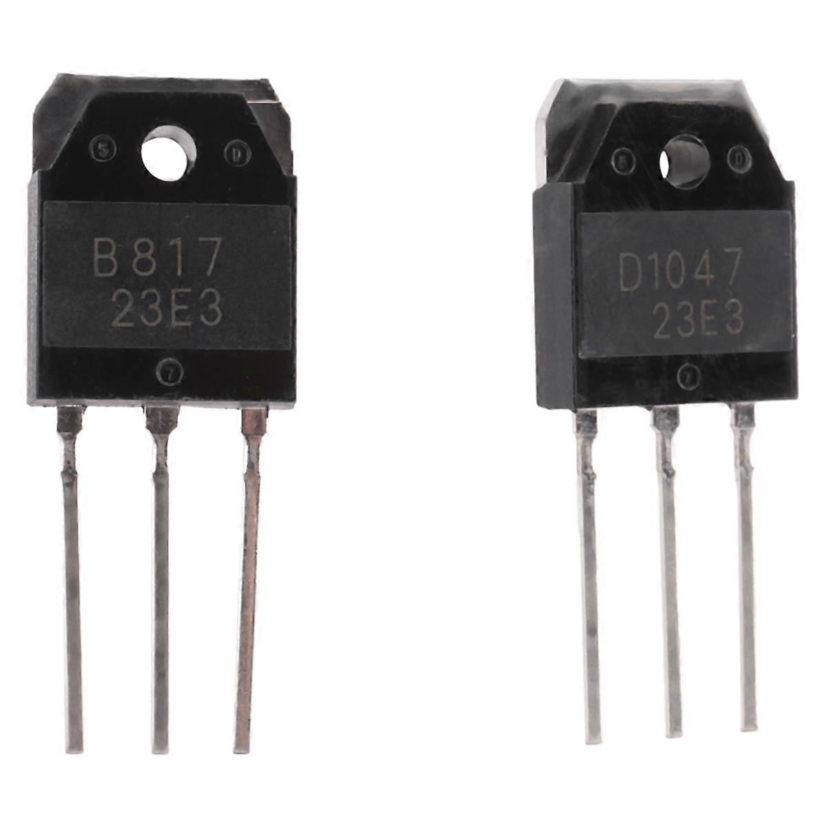 2 transistores de silicio - D 1047 + B 817, 200 V, 12 A