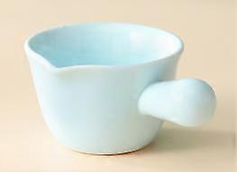 Small Sauce Bowls 2 OZ Cute Dip Bowls with Handle Colorful Ceramic Creamer Cup Mini - Blue