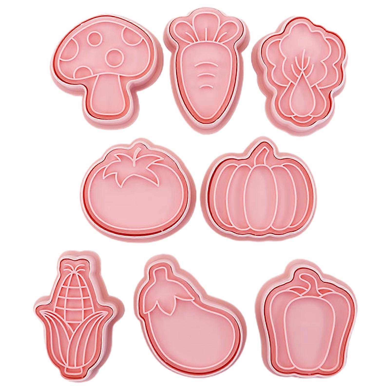 8Pcs/Set Biscuit Mold Flexible Multi-purpose Plastic Cartoon Vegetable Cookie Cutter Fondant Tool