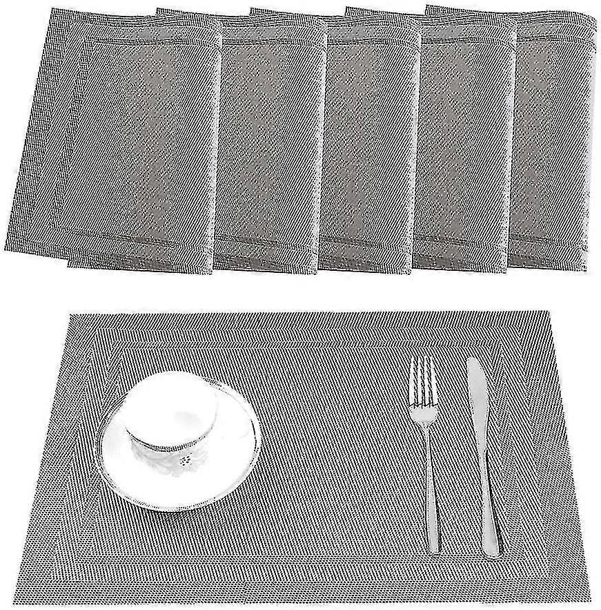 6-piece Insulated Placemat, Durable Kitchen Table Mat