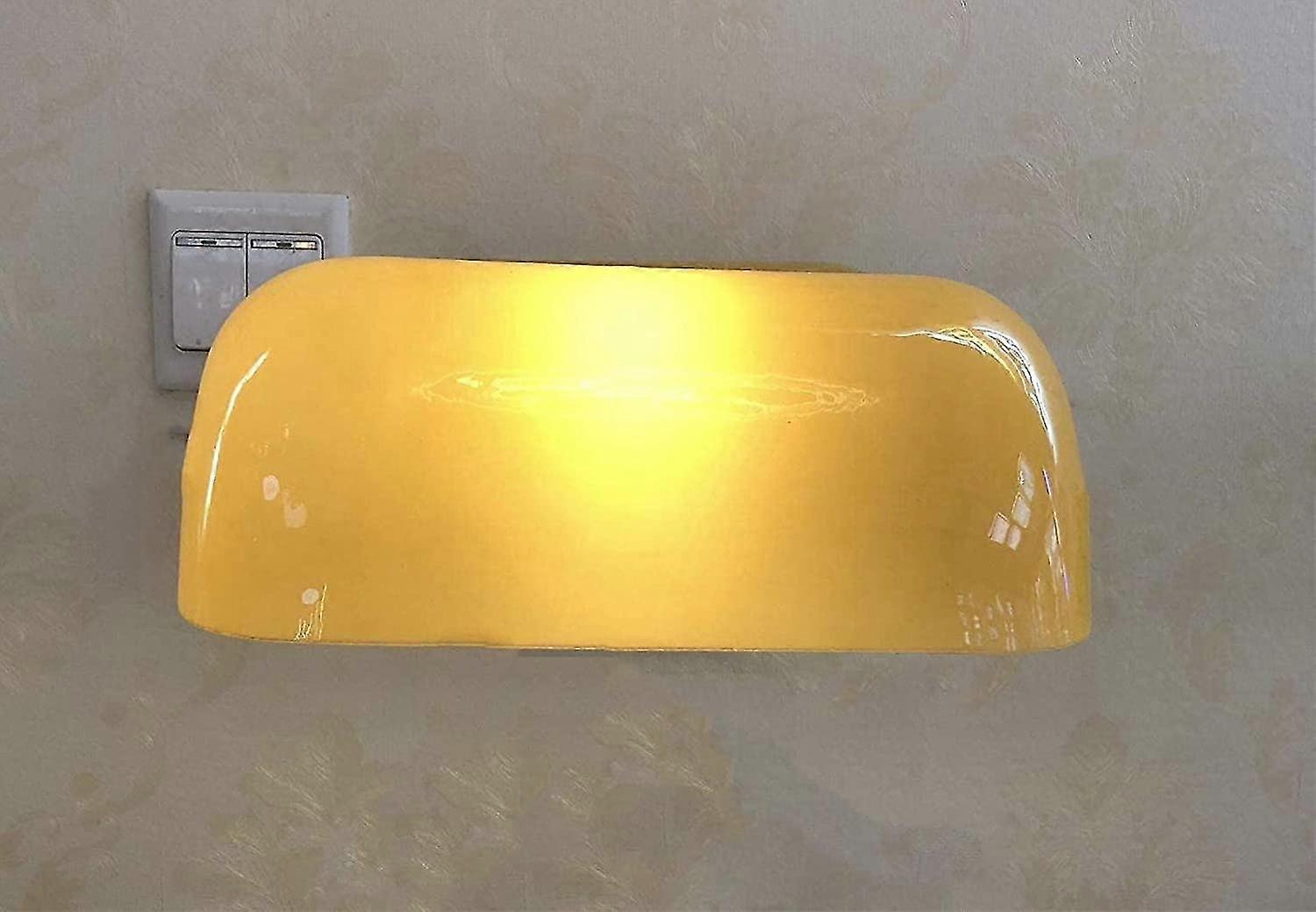 Replacement Banker's Lamp Shade, Table Lamp, Glass Shade, Multicolor, Replacement Glass Shade For Desk Lamp Yellow
