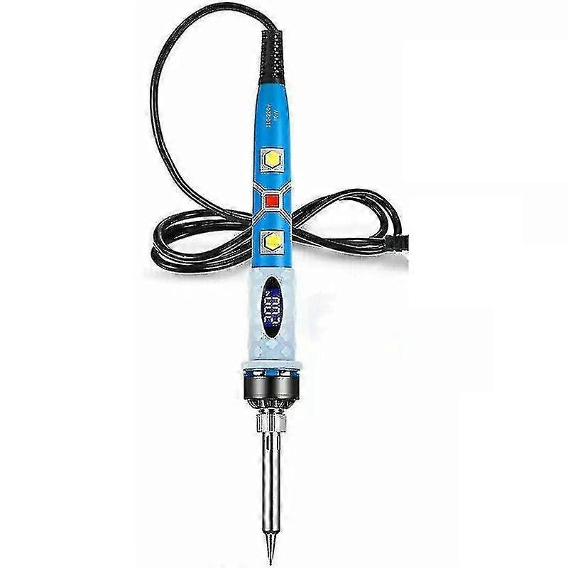 80w Adjustable Temperature Electric Soldering Iron Blue Eu Plug