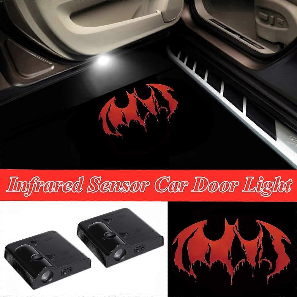 2x LED roșu Dark Knight Bat Ușă de mașină de bun venit Proiector laser Lumini de umbră Accesorii auto Decorațiuni interioare