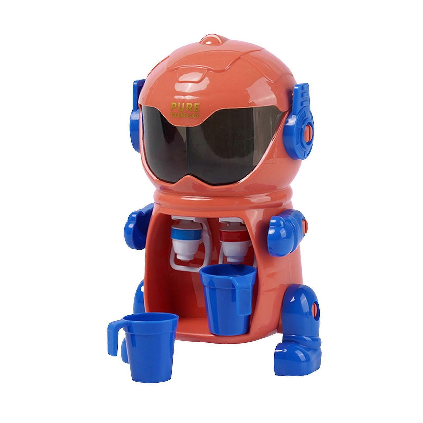 Kids Robot Water Dispenser Toy with 2 Cups Movable Joints Dual Water Outlets Educational Pretend Play Mini Drinking Water Machine Toddlers Boys Girls