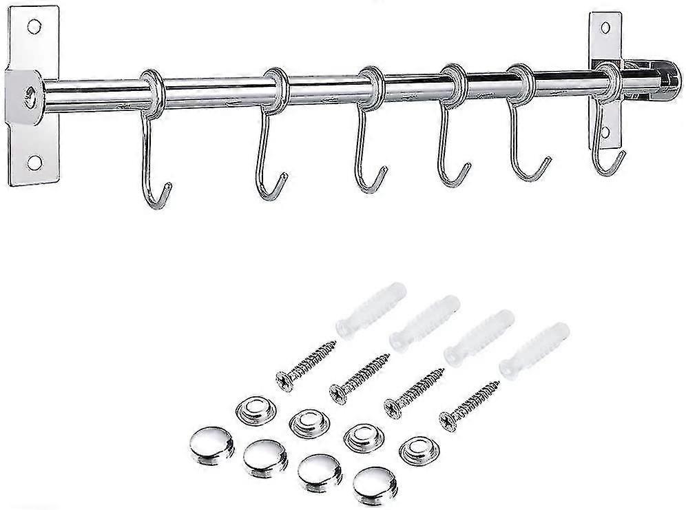 Stainless Steel Kitchen Splash Bar With 6 Removable Hooks For Hanging Kitchen