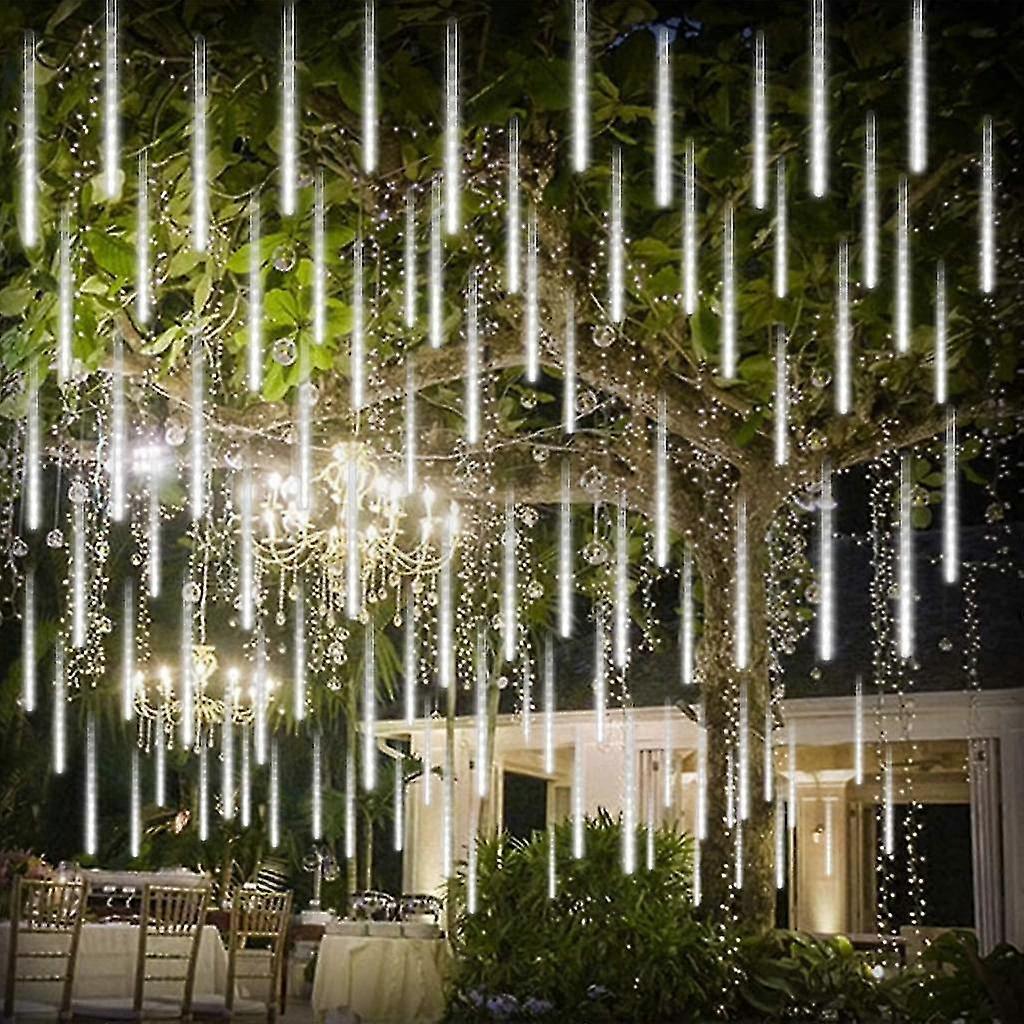 Meteor Lights Shower Lights Waterproof Led Falling Rain Lights 192 Leds 30cm 8 Tubes Outdoor Christmas Icicle Lights Raindrop Cascade Light