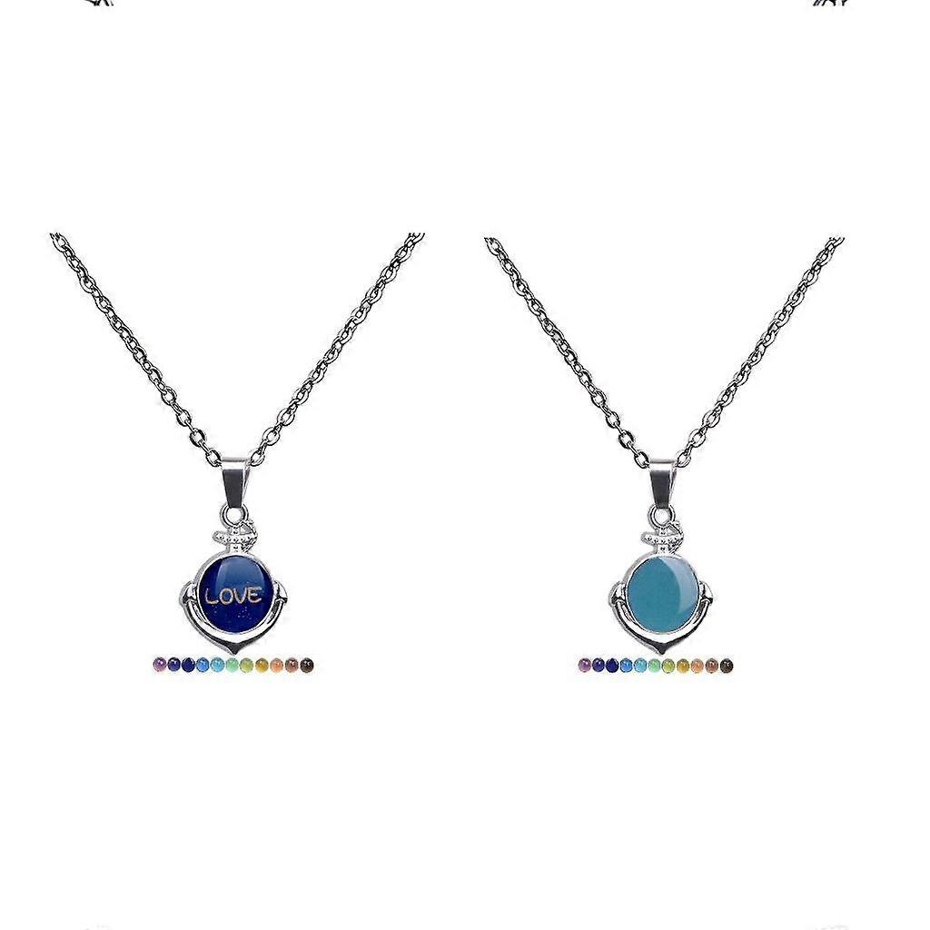 2 Pieces Color Change Temperature Control Mood Necklace