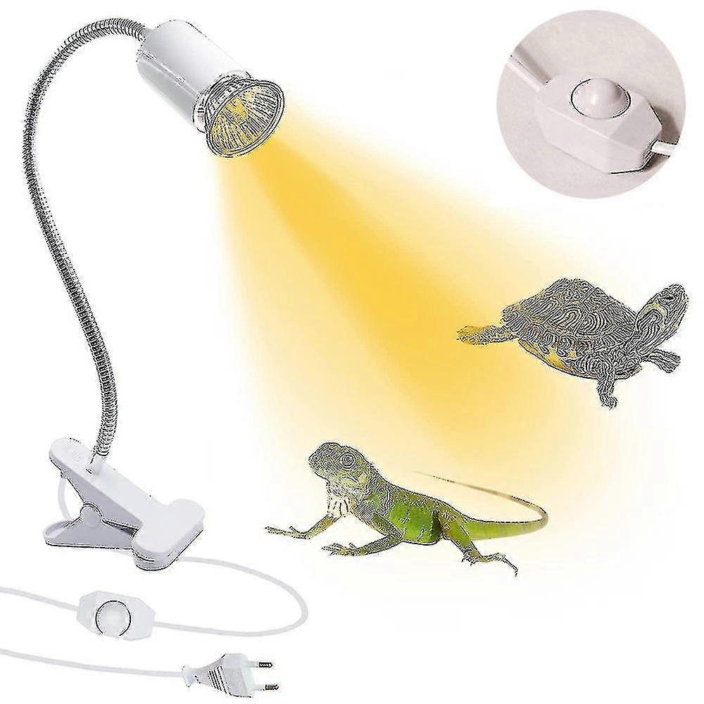 Reptile Heating Lamp Turtle Basking In The Sun Spotlight Turtle 360 Rotatable Lamp Clip Flexible Ceramic Clip Lamp Socket Socket With Dimmer Swit