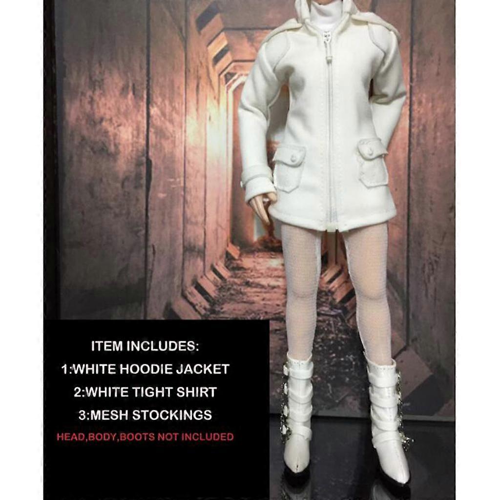 1/6 مقياس سترة مقنعين + جوارب طويلة + تنورة + قميص ل 12 بوصة ألعاب ساخنة HT ، Phicen PH ، JIAUU ، CY الفتيات الجسم الأنثوي