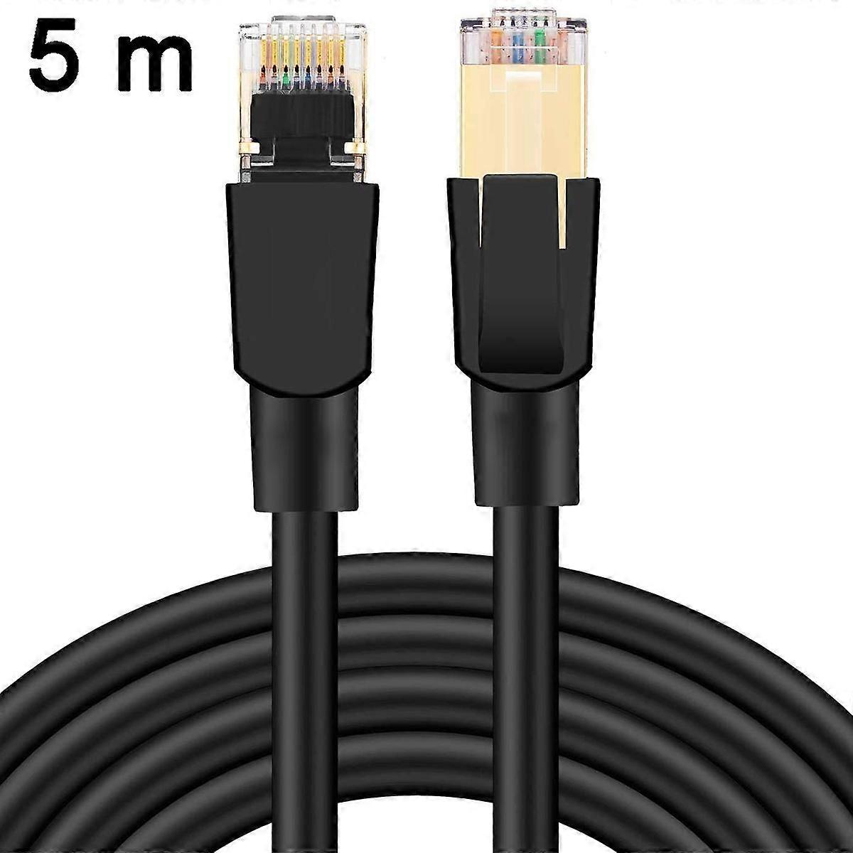 Cat 8 Ethernet Cable, Flat-Lan Network Cable High-Speed Patch 40 Gbit/S, 2000 Mhz With Gold-Plated Rj45 Connection For Router, Modem, Pc, Switches, Hu