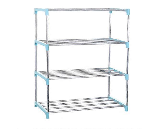 Home daily use foldable shoe rack dormitory household multi-layer combination simple stainless steel shoe rack 4 layers