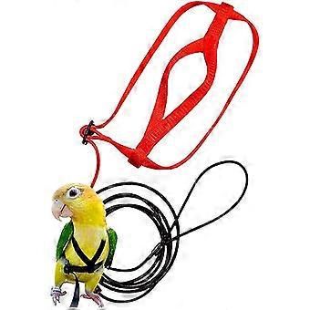 XHX Bird Harness Adjustable, Anti-Bite Adjustable Harness and Leash for Birds African Gray Parrot Cockatoo Yellow Collar Parakeet Cockatiel Elegant,S