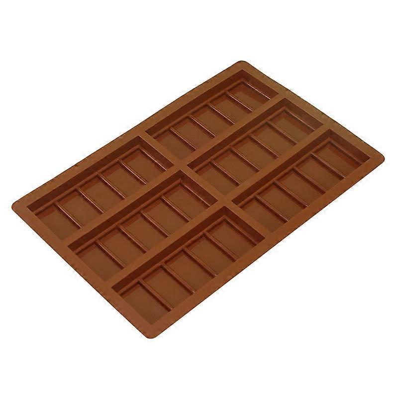 (mold 1)Silicone chocolate mold for 6 tables, chocolate, BPA free, non-stick, brown
