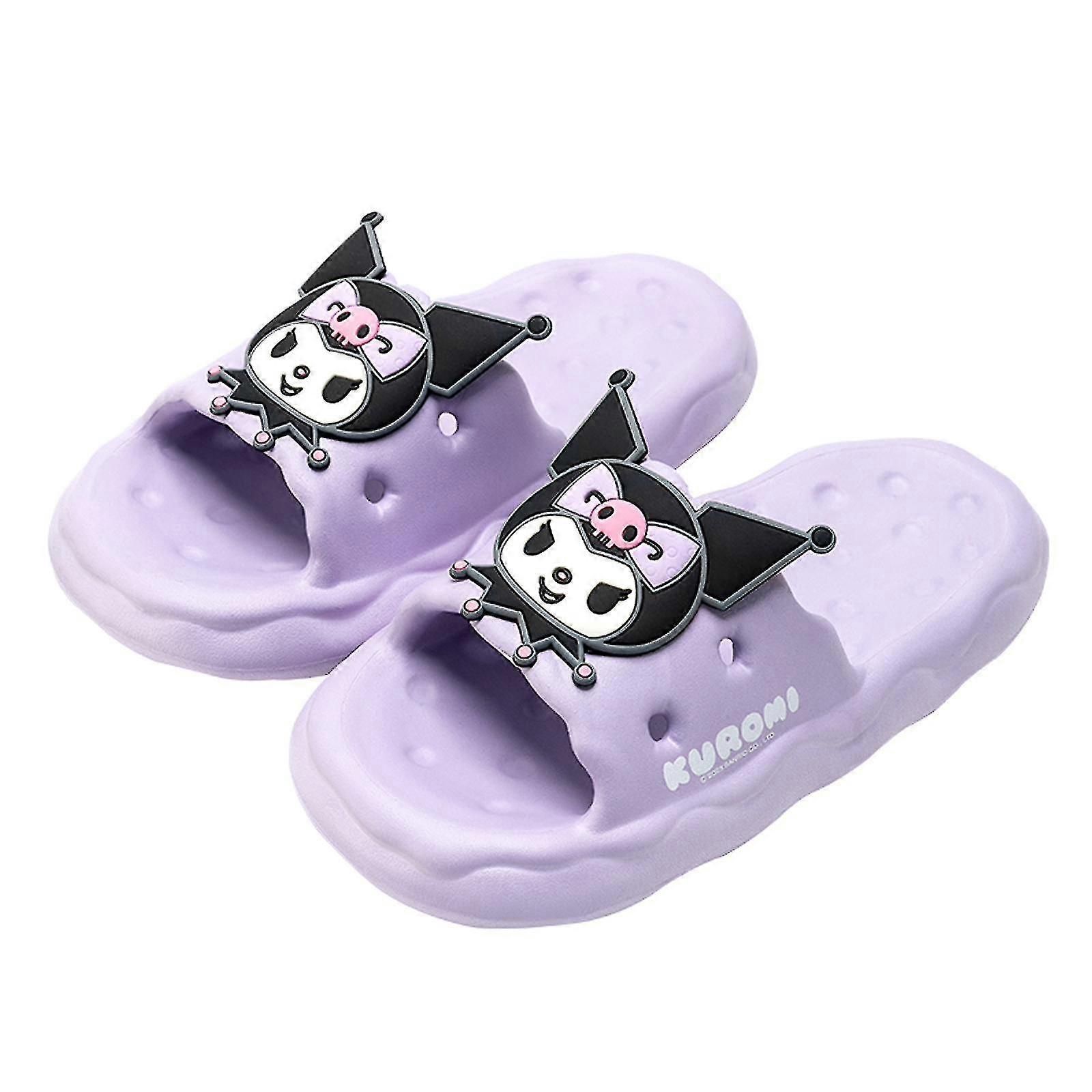 Kuromi παντόφλες, χαριτωμένο κινούμενο σχέδιο kuromi kawaii παντόφλες αντιολισθητικά παπούτσια ντους παντόφλες σπίτι