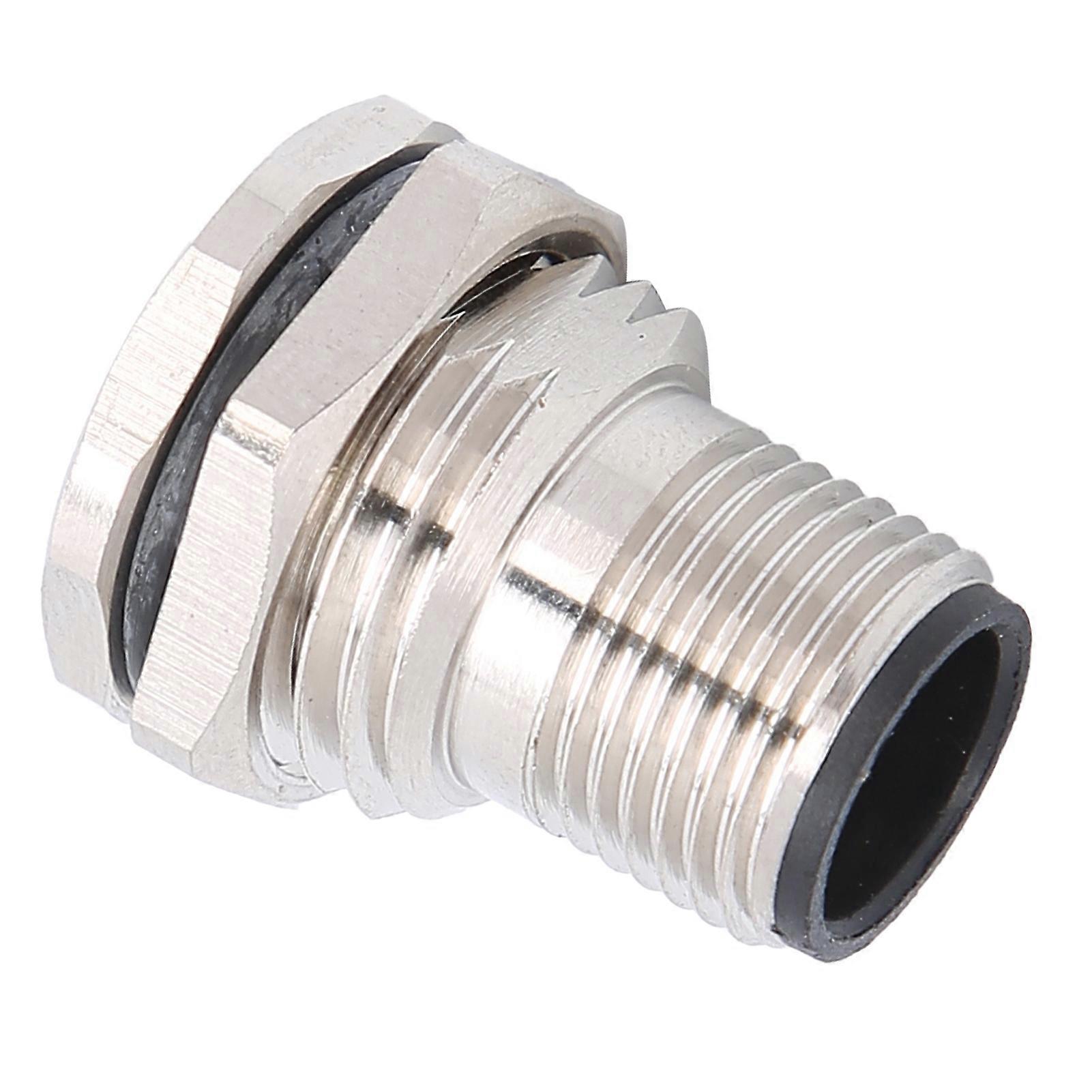 M12FP4 Waterproof Socket Connector Electrical Supplies Panel Back Mounting