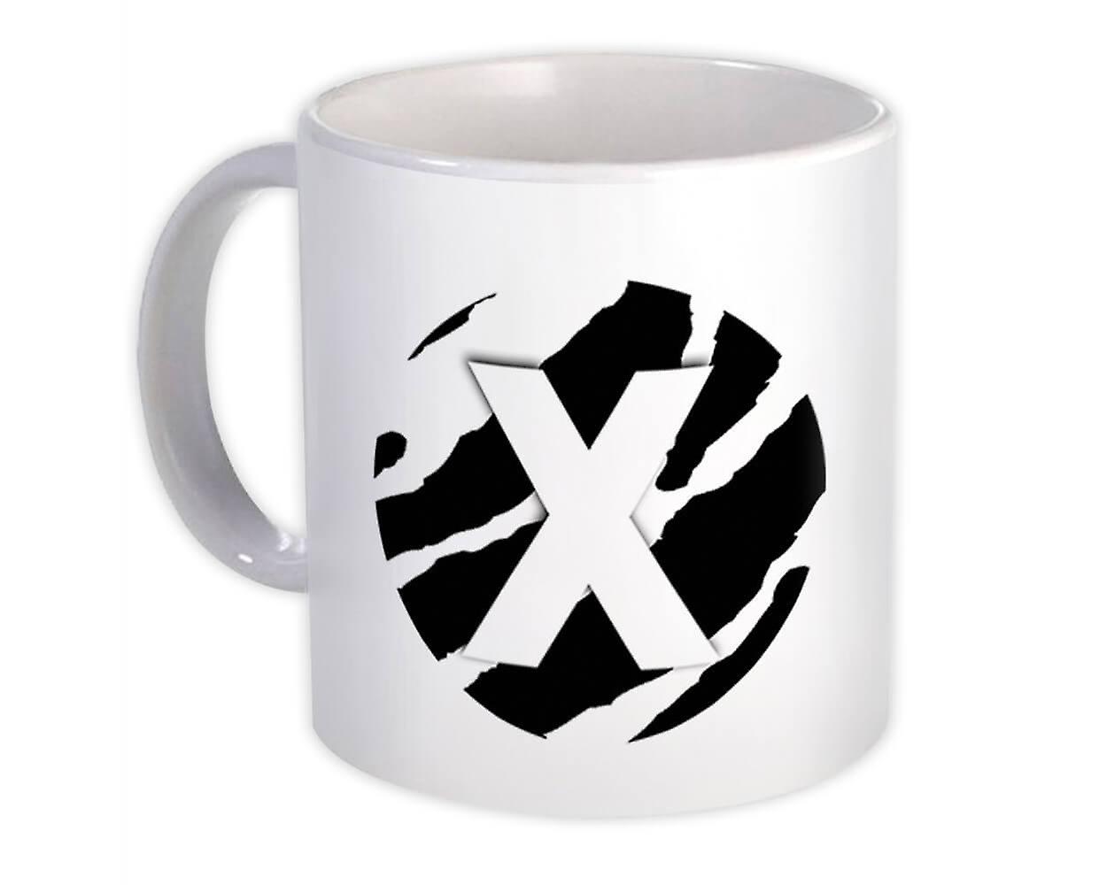 Gift Mug: Monogram Letter X Zebra