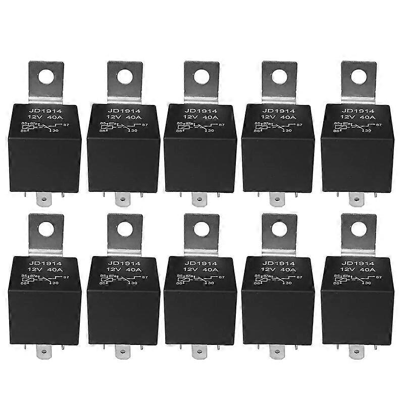 10 Pcs 5 Pin 12V Relay Switch (SPDT) (30/40 Amp) 12 Volt Automotive Relay for Automotive Fans