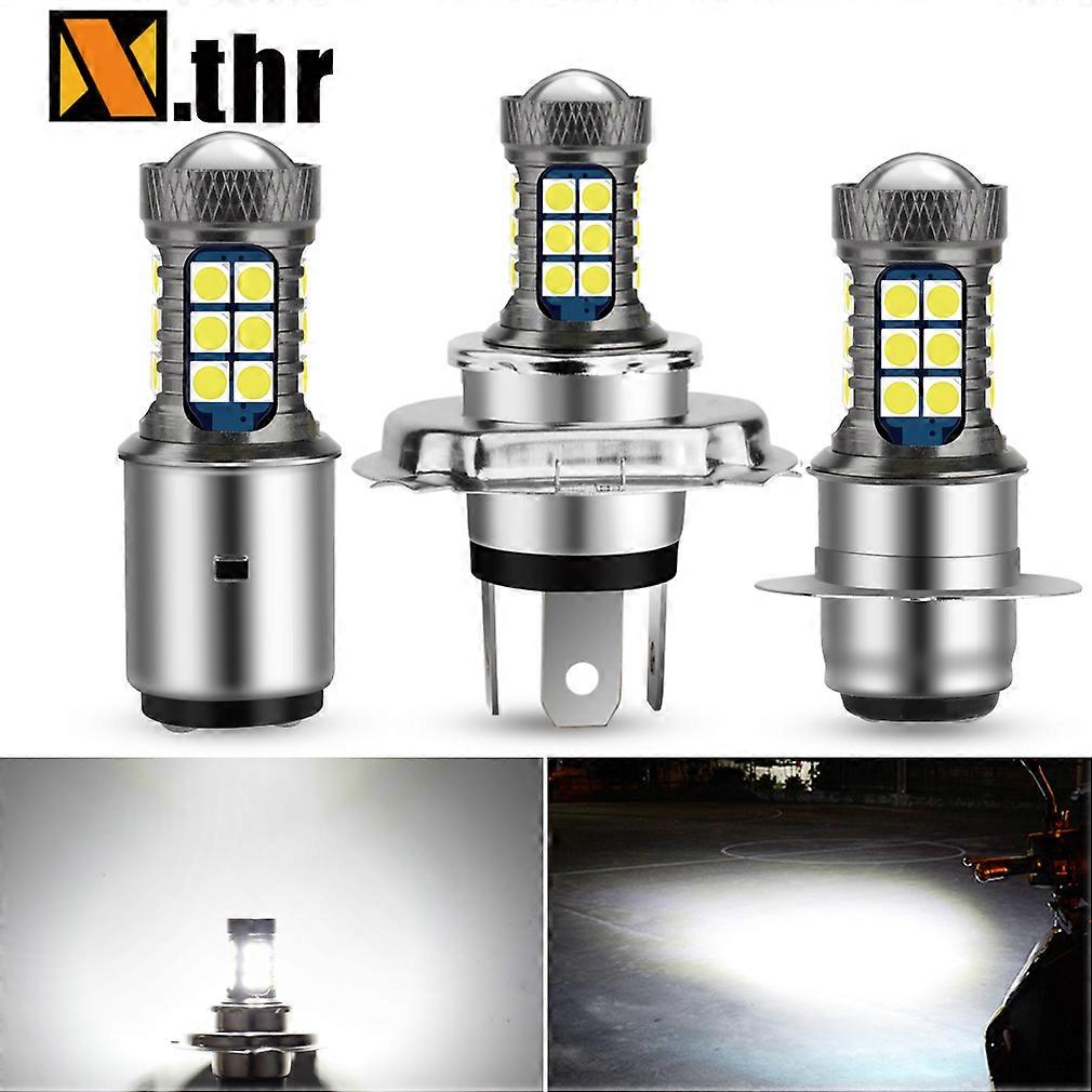 BA20D H4 P15D LED Motorcycle Headlight Bulbs with lens 3030 Chips 360 20000Lm Super Bright White Motorbike Hi Lo Headlamp DRL