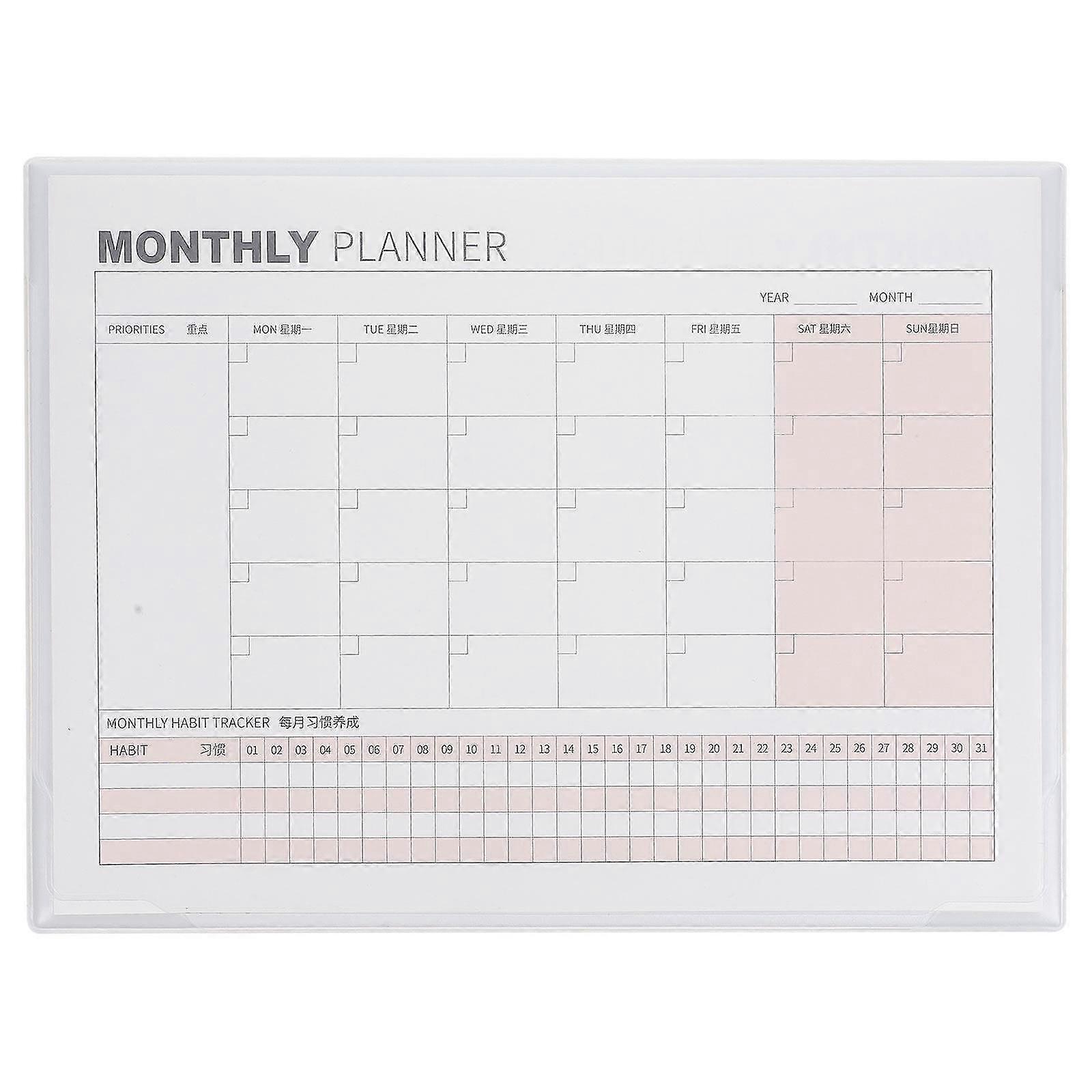 Desk Blank Calendar Sheet Monthly Planner Notepad Blank Calendar Planning Notepad
